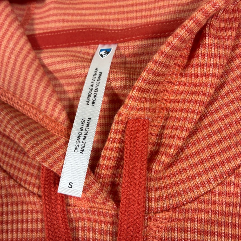 Kuhl Womens Stria Pullover Hoodie Hiking Layer Size S Sunset Orange Outdoors - Picture 3 of 13